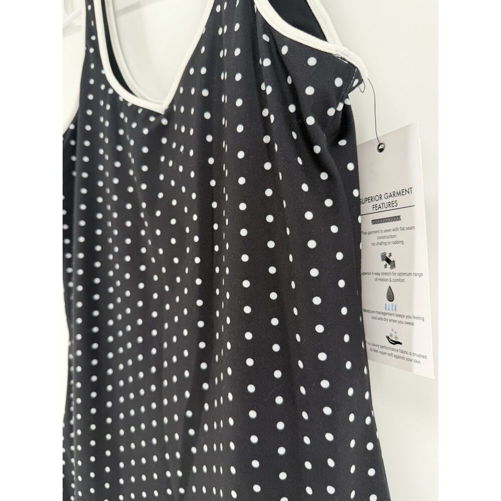 NEW Glyder Sculpt Dress Black/White Polka Dot Lined Activewear Tennis Medium - Picture 5 of 9